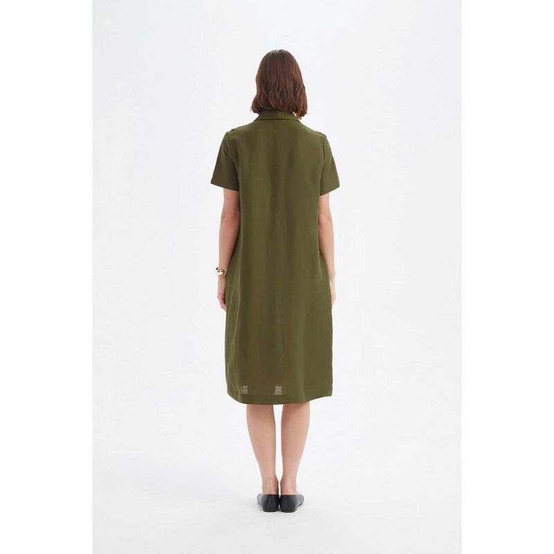 TIRELLI Shawl Collar Pleat Dress image number 1